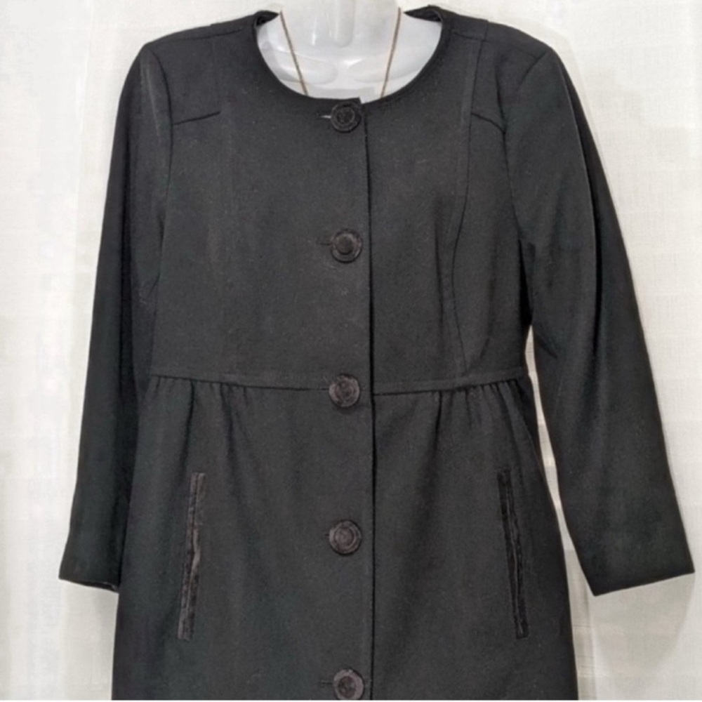 Tommy Hilfiger Black Wool Peacoat Large
